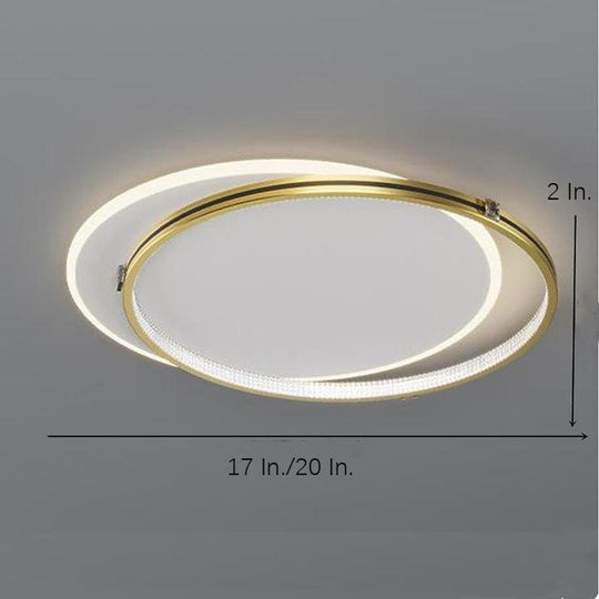 2 Circle Metal Dimmable LED Modern Flush Mount Ceiling Light