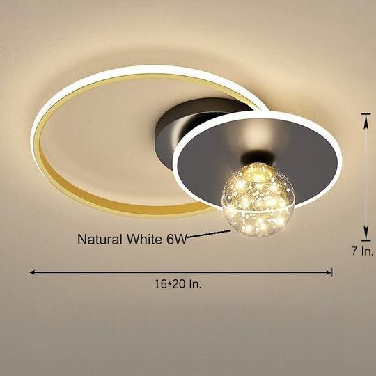 Circles Globe LED Modern Ceiling Light – Flush Mount for Bedroom