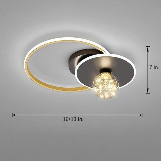 Circles Globe LED Modern Ceiling Light – Flush Mount for Bedroom