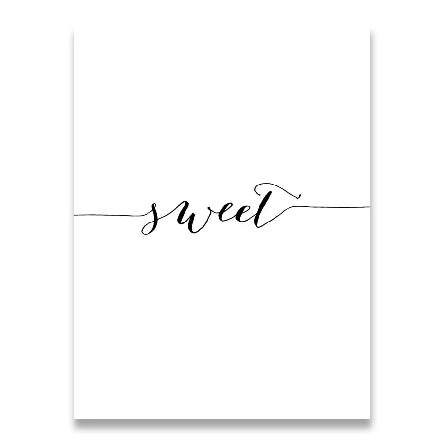 Daily Inspiration Words Canvas Wall Art Black White