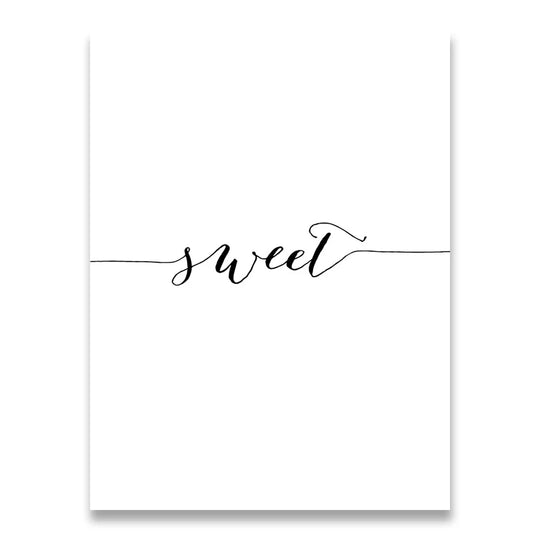 Daily Inspiration Words Canvas Wall Art Black White