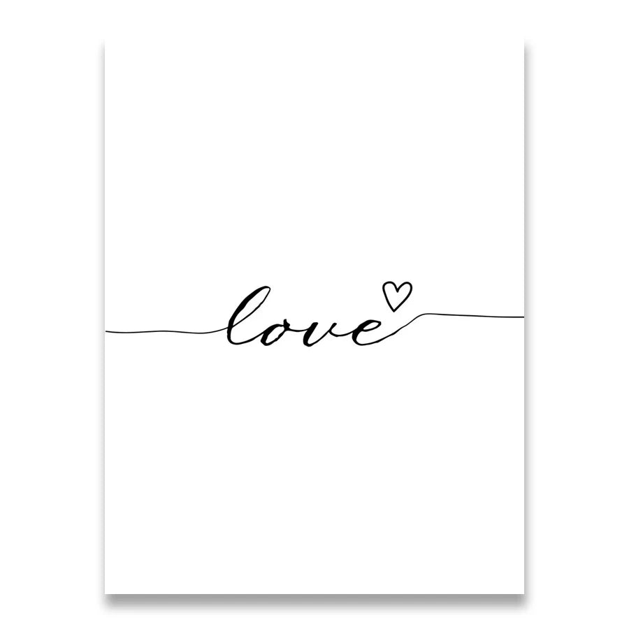 Daily Inspiration Words Canvas Wall Art Black White