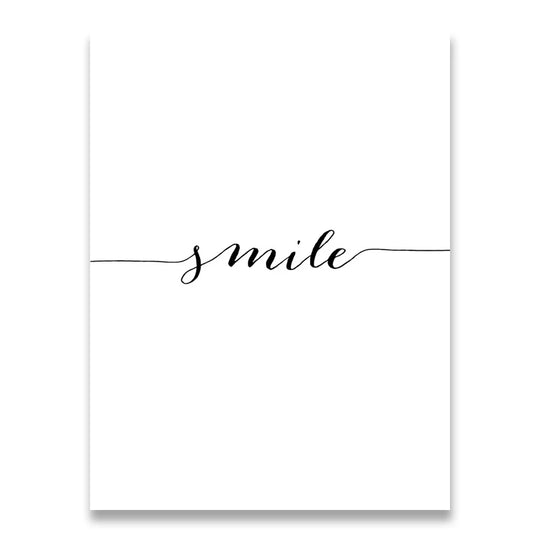 Daily Inspiration Words Canvas Wall Art Black White