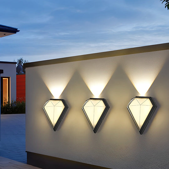 Creative Geometric LED Waterproof Black Modern Wall Lamp