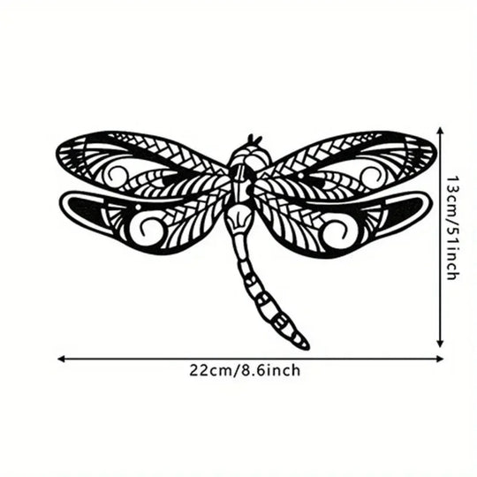 Dragonflies Black Metal Wall Art Decor