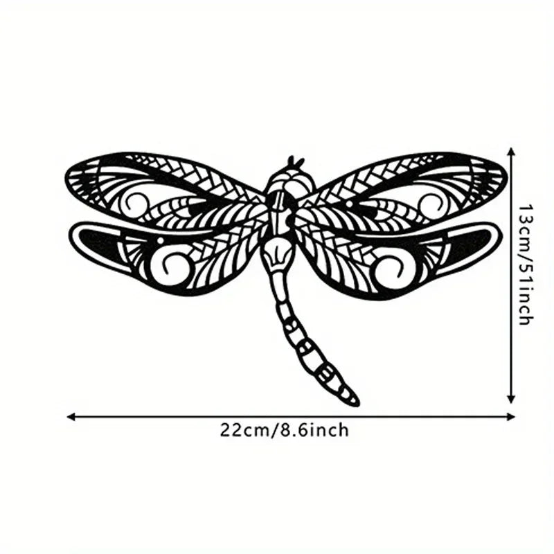 Dragonflies Black Metal Wall Art Decor