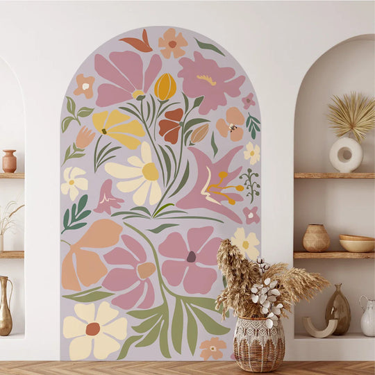 Dreamy Lilac Bloom Archway Floral Wall Mural Decal