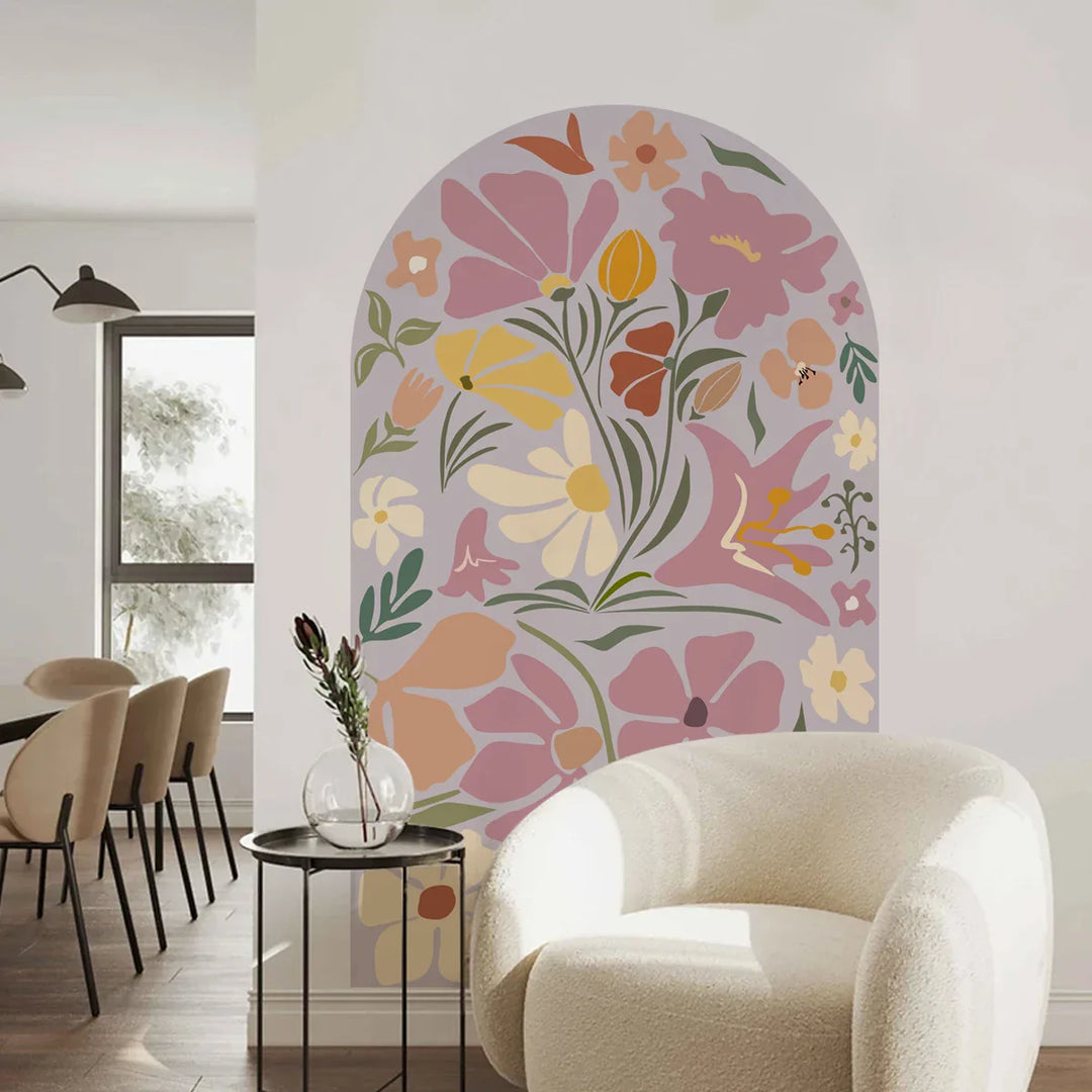 Dreamy Lilac Bloom Archway Floral Wall Mural Decal