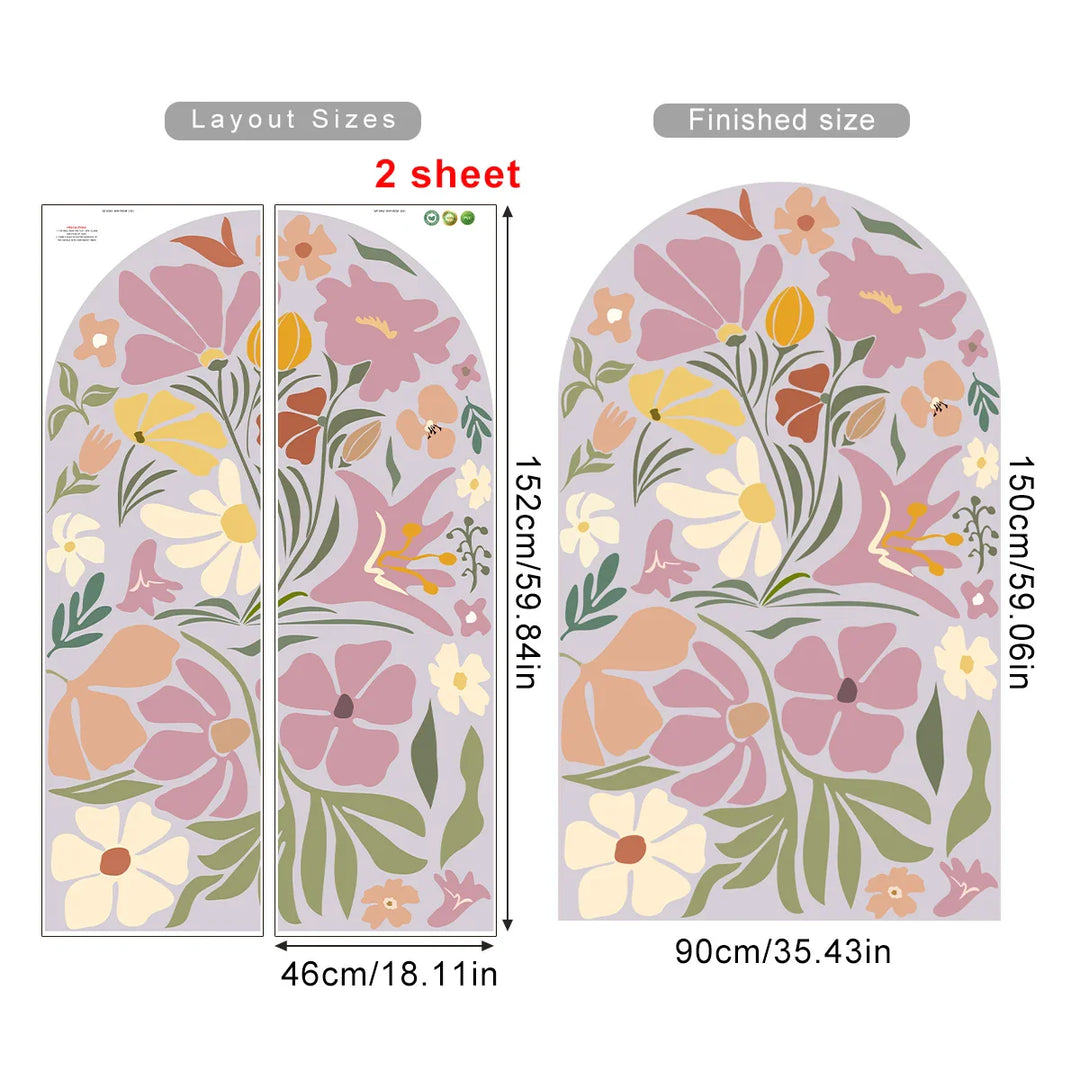 Dreamy Lilac Bloom Archway Floral Wall Mural Decal