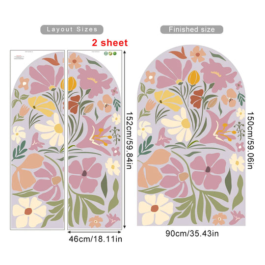 Dreamy Lilac Bloom Archway Floral Wall Mural Decal