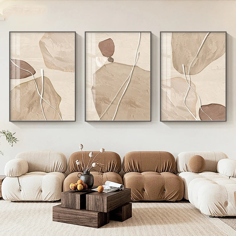 Earthy Tones Zen Stones Canvas Wall Art Unframed