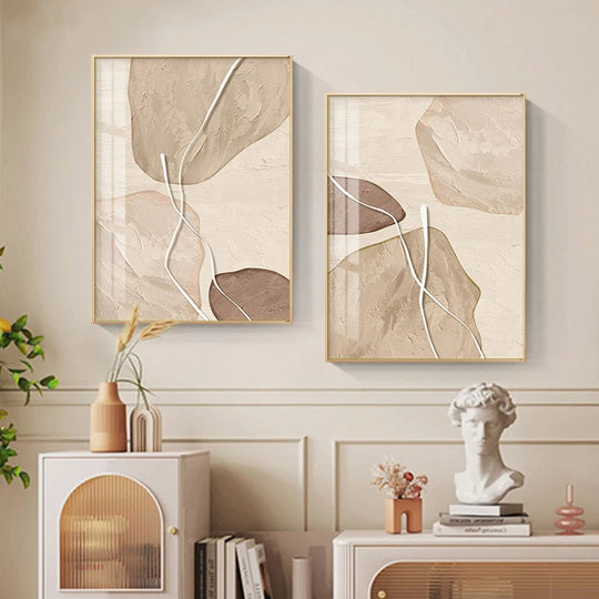Earthy Tones Zen Stones Canvas Wall Art Unframed