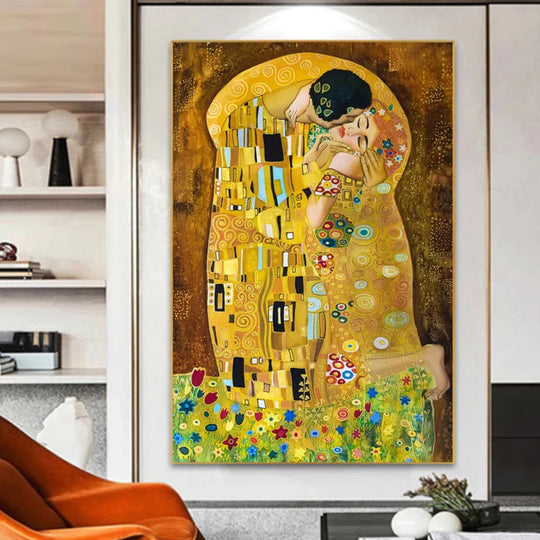 The Kiss Classic Art Canvas Print Inspired by Klimt