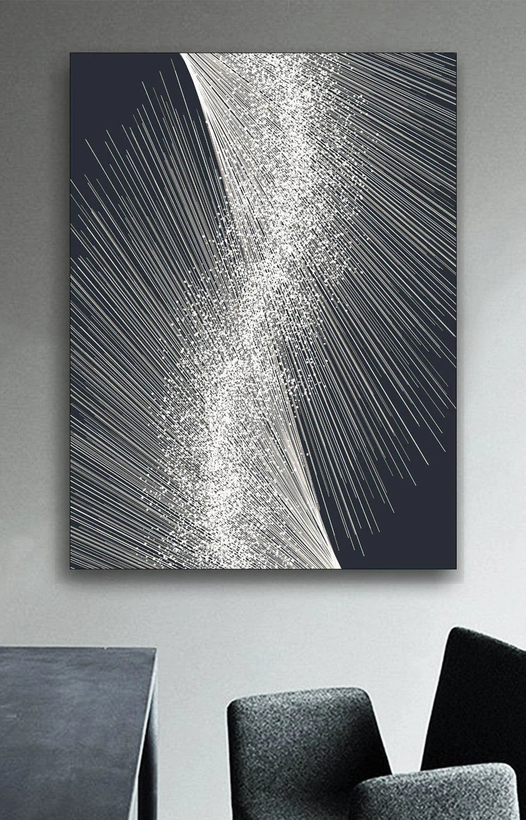Fine Lines Modern Aesthetics Abstract Canvas Wall Art Unframed