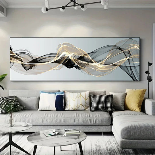 Flowing Vibe Abstract Wide Format Canvas Wall Art Print