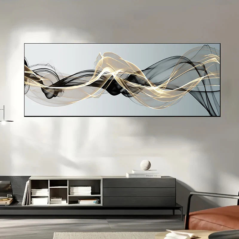 Flowing Vibe Abstract Wide Format Canvas Wall Art Print
