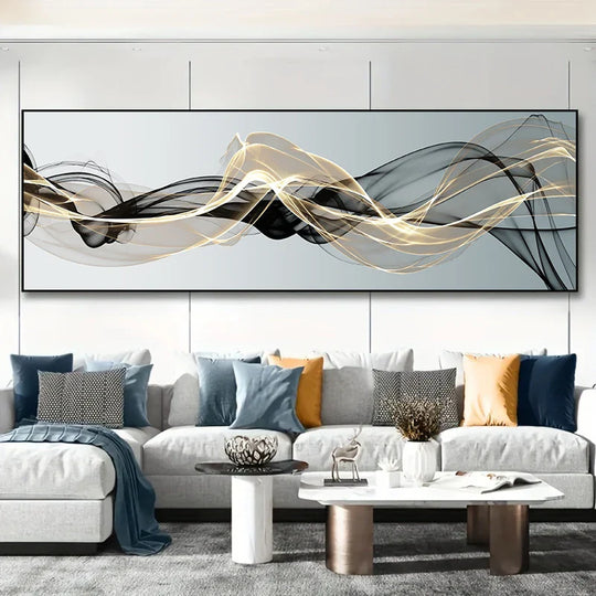 Flowing Vibe Abstract Wide Format Canvas Wall Art Print