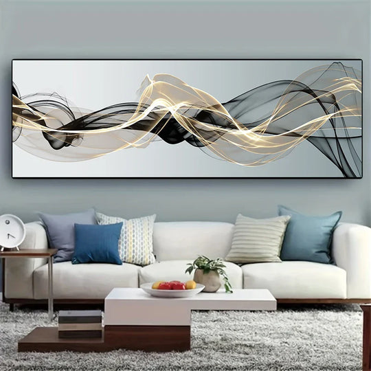 Flowing Vibe Abstract Wide Format Canvas Wall Art Print
