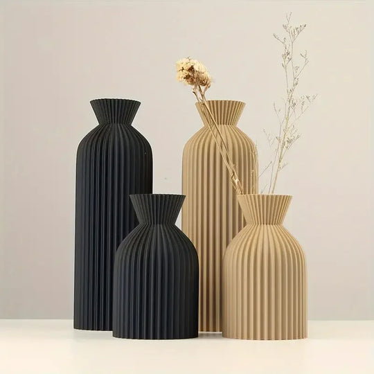 Fluted Modern Decorative Vase Table Centerpiece Decor