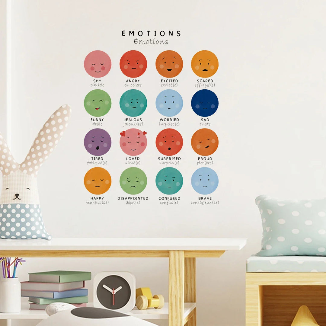 French Inspirational Words Wall Decal For Kids Learning Space