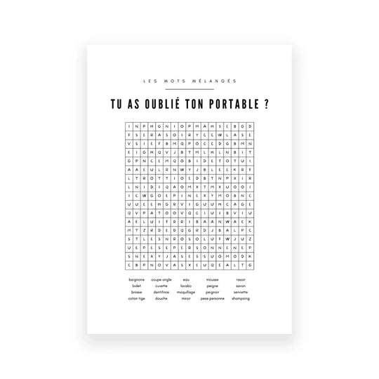 Bathroom Rules French Quotes Black White Canvas Wall Art