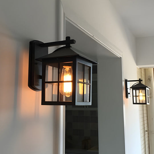 Antique Lantern-Shaped Outdoor Wall Sconce