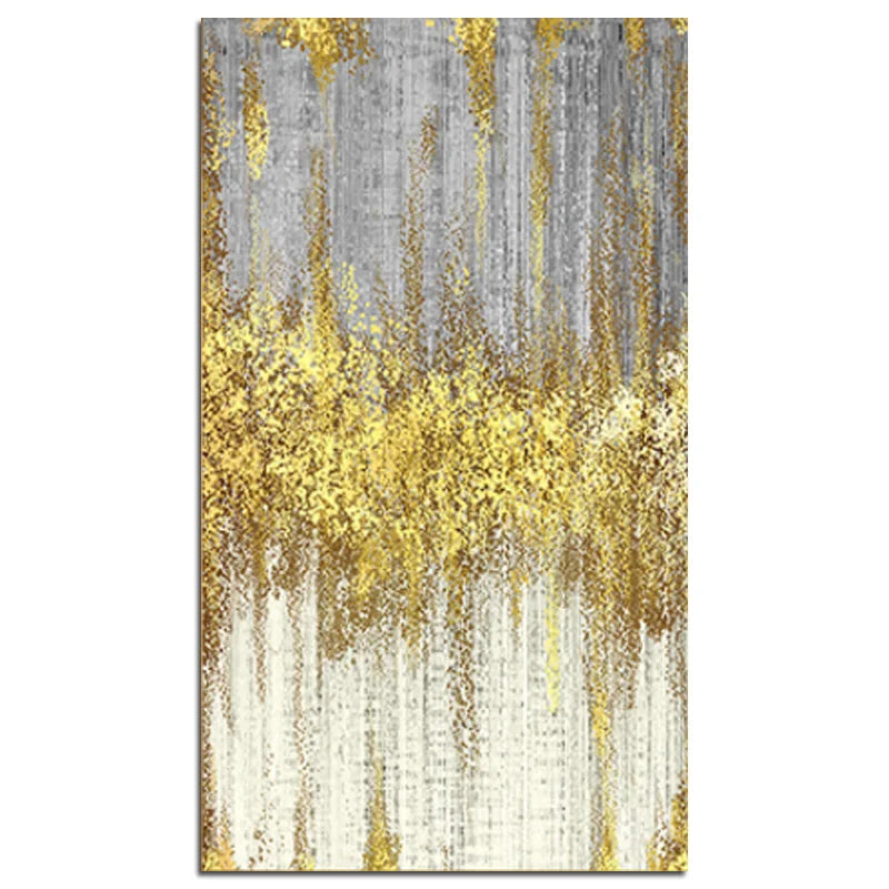 Golden Rain Abstract Vertical Canvas Wall Art