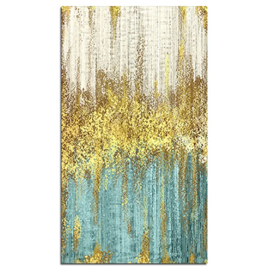 Golden Rain Abstract Vertical Canvas Wall Art