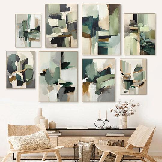 Neutral Abstract Canvas Wall Art For Modern Interiors Unframed
