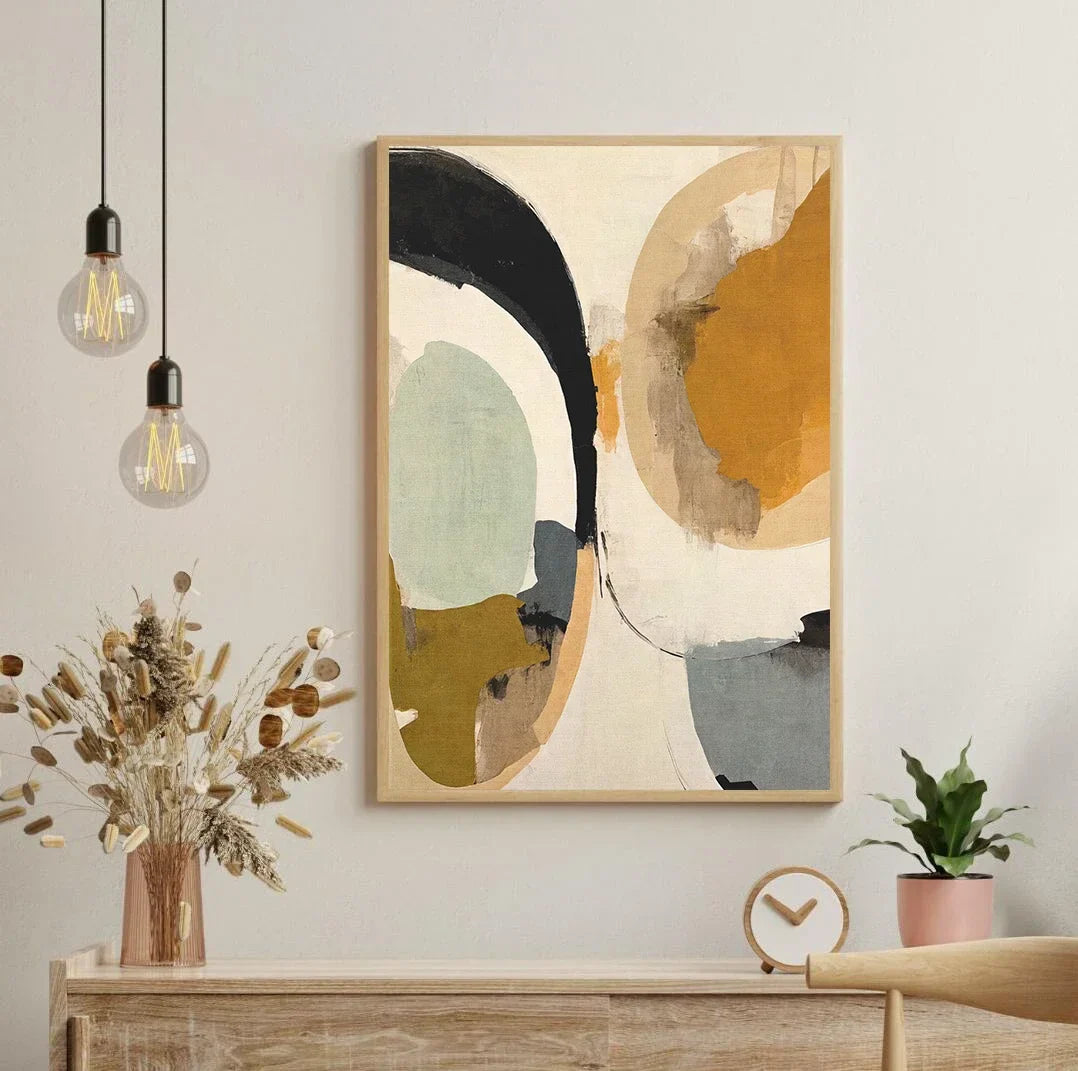 Neutral Abstract Canvas Wall Art For Modern Interiors Unframed