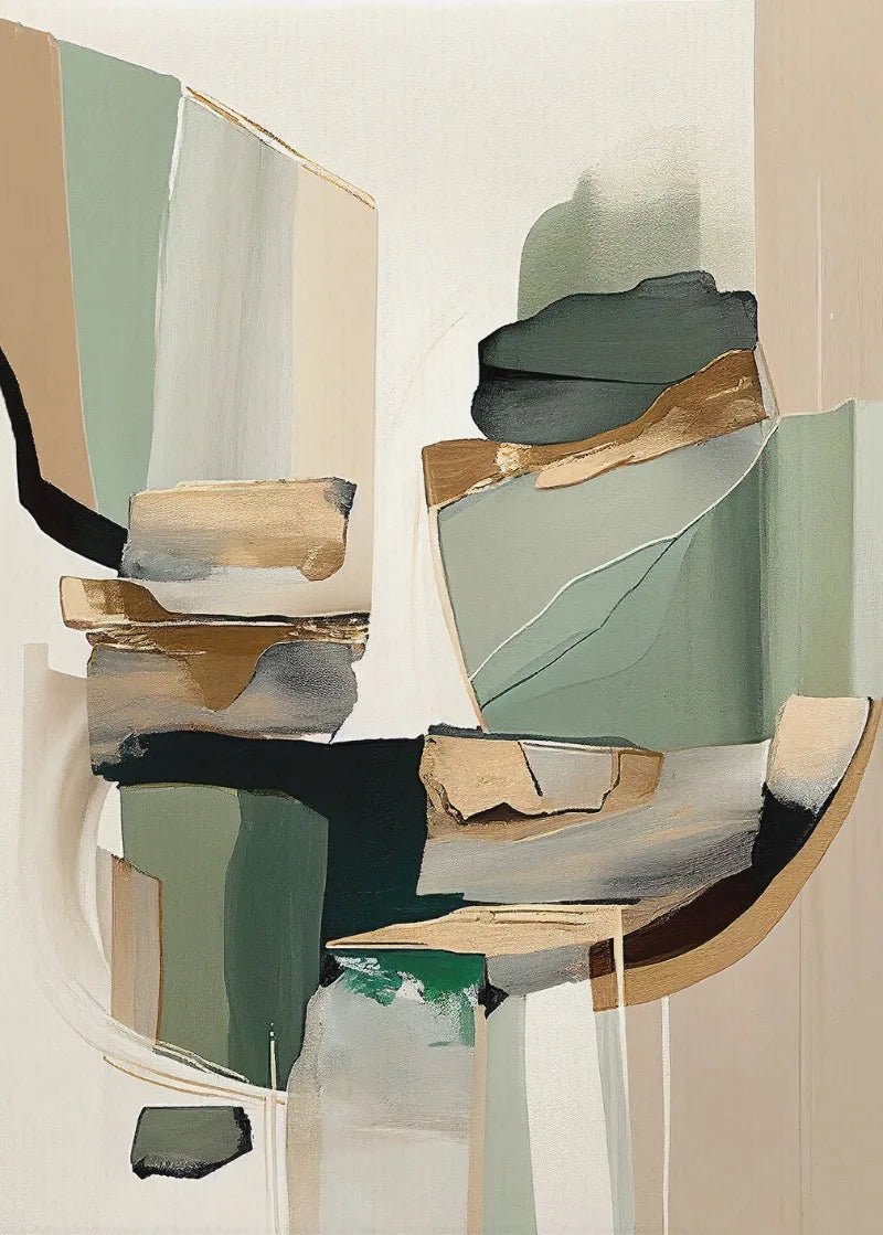 Neutral Abstract Canvas Wall Art For Modern Interiors Unframed