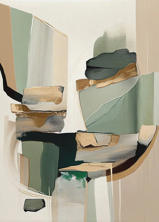 Neutral Abstract Canvas Wall Art For Modern Interiors Unframed