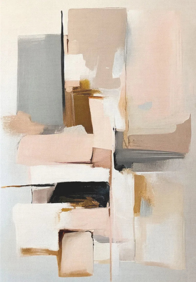 Neutral Abstract Canvas Wall Art For Modern Interiors Unframed