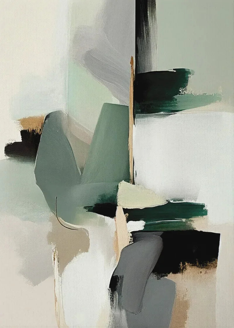 Neutral Abstract Canvas Wall Art For Modern Interiors Unframed