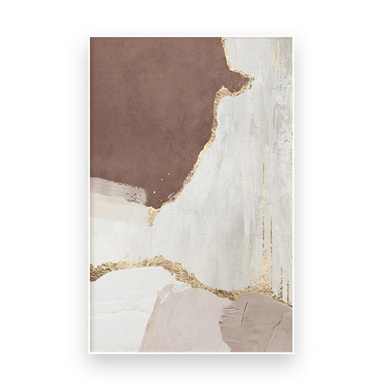 Green Brown Nordic Abstract Geomorphic Canvas Wall Art