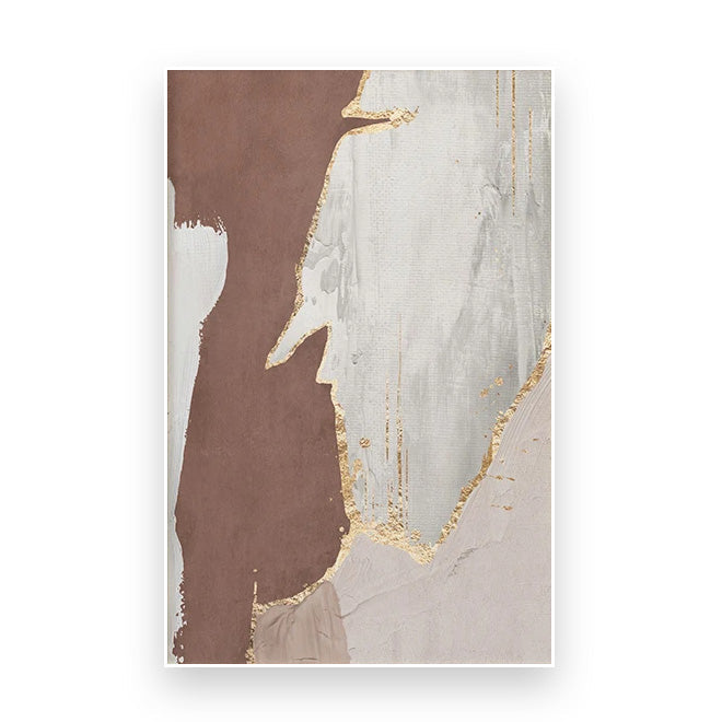 Green Brown Nordic Abstract Geomorphic Canvas Wall Art