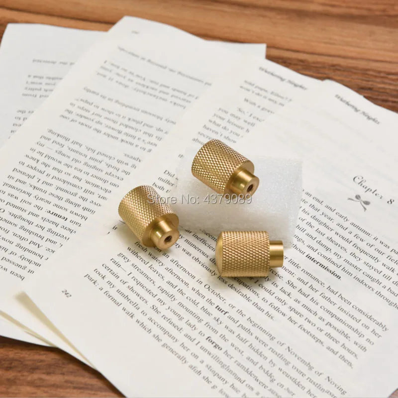 Mesh Pattern Brass Cabinet Knobs – Knurled Drawer & Door Pulls