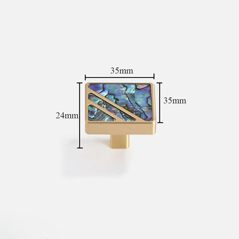 Brass Furniture Handles with Natural Shell – Modern Knobs for Cabinets, Drawers, and Wardrobes