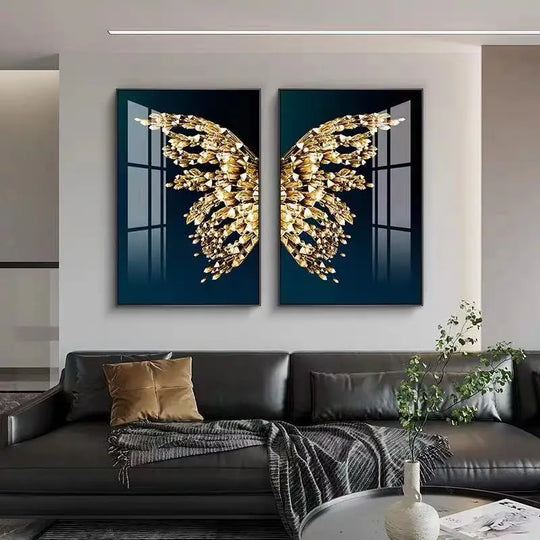 Light Luxury Abstract Butterfly Canvas Wall Art