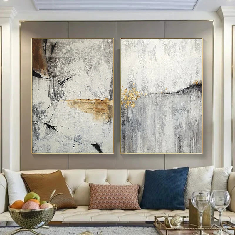 Neutral Colors Urban Abstract Canvas Wall Art