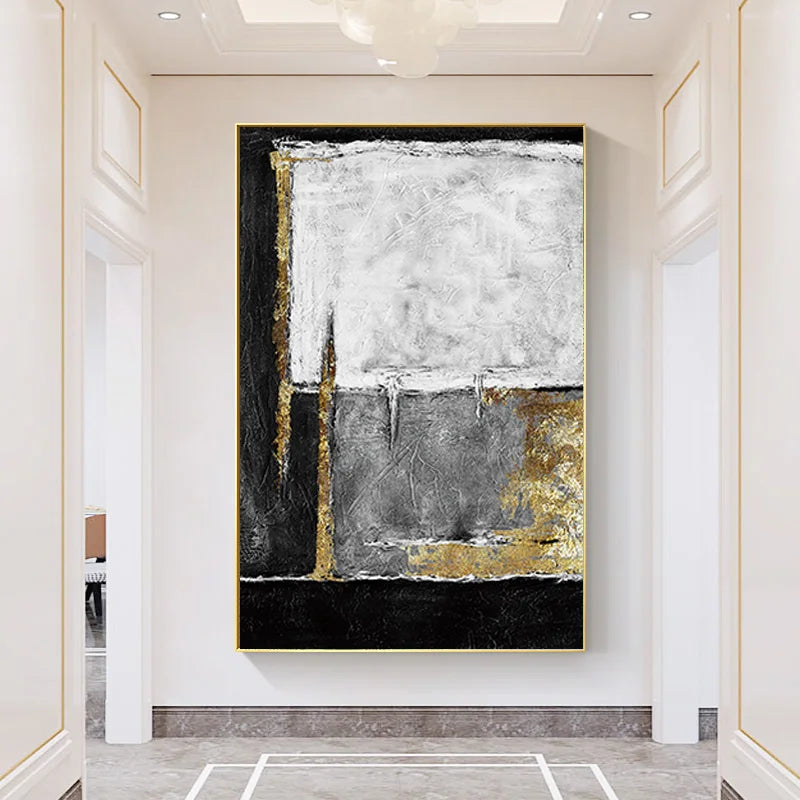 Black White Grey Urban Abstract Canvas Wall Art