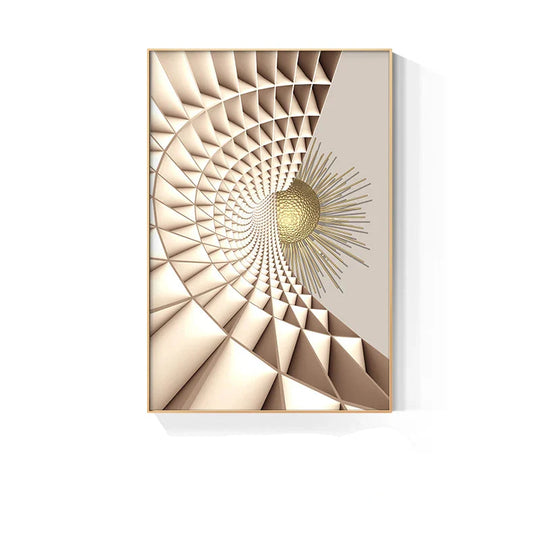 Modern Golden Celestial Geometry Abstract Canvas Wall Art Unframed