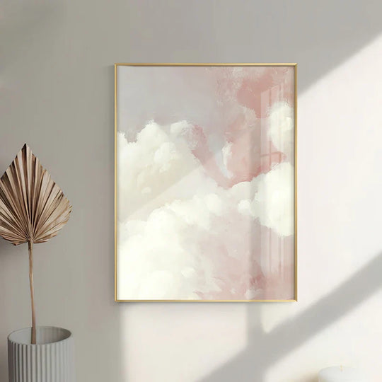 Blue Sky Clouds Abstract Canvas Wall Art Print