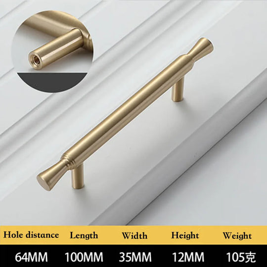 Solid Brass Kitchen Cabinet Handles – Modern Bar Pulls for Furniture