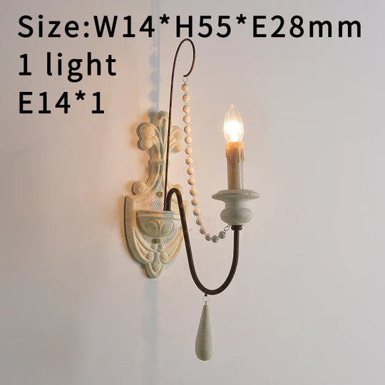 Vintage White Wooden Beads Chandelier – Elegant Foyer & Lobby Pendant Light