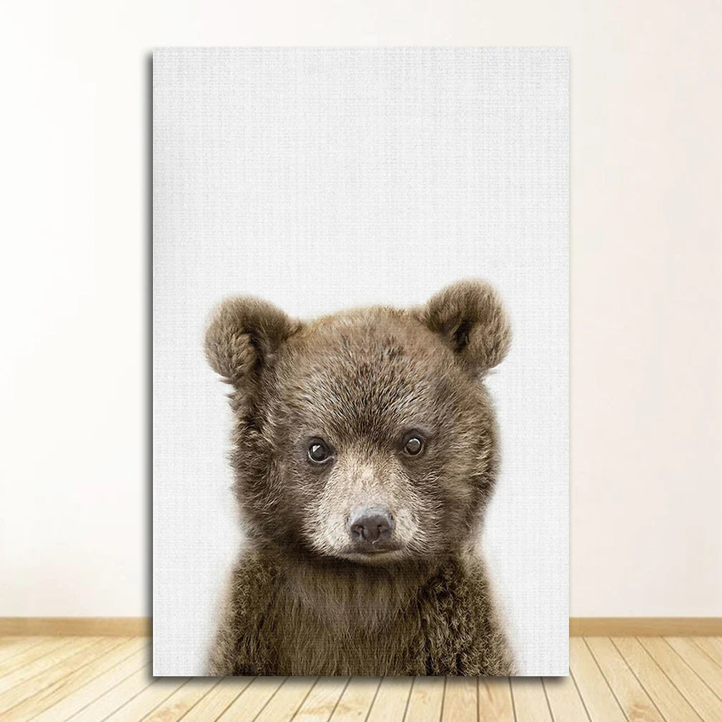 Bear Bunny Elephant Baby Animals Canvas Wall Art