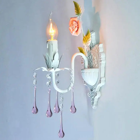 Pink Rose Crystal Wedding Chandelier – Romantic Semi-Flush Ceiling Light