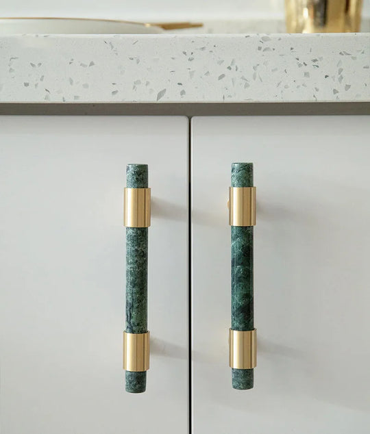 Natural Stone Cabinet Handles – Brass and Marble Knobs for Furniture