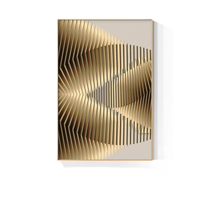 Modern Golden Celestial Geometry Abstract Canvas Wall Art Unframed