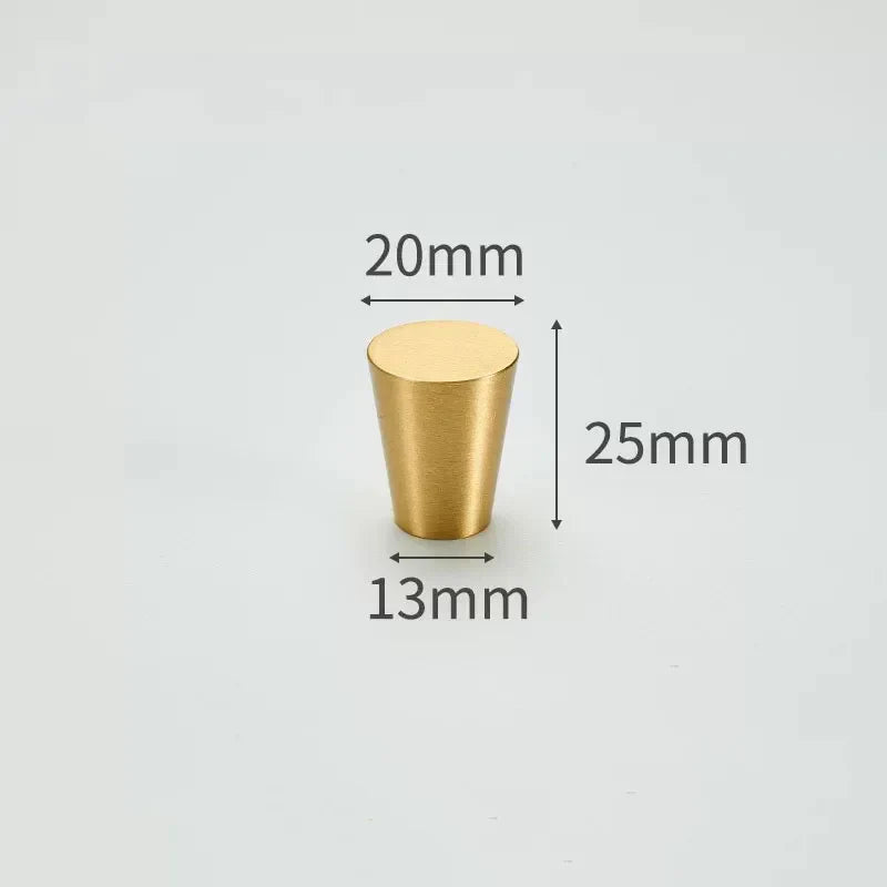 Modern Solid Brass Cabinet Knobs – Minimalist Wardrobe & Kitchen Pulls